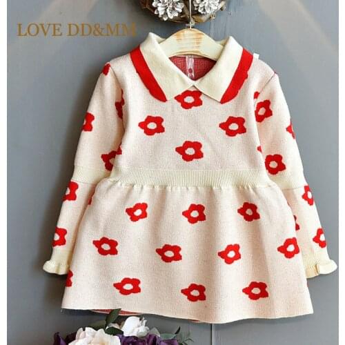 LOVE DD&MM Girls Warm Dress Autumn Winter Baby Clothes Flower Long-Sleeved Tops for Girl Dresses Kids Costumes Cute Outfits