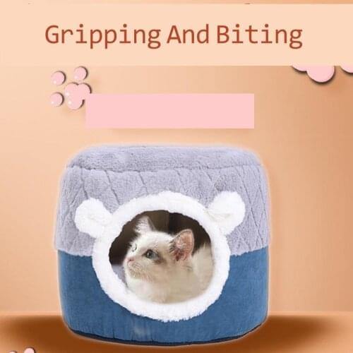 Warm Soft Polar Fleece Dog Beds Winter Warm Pet Heated Mat Slippers Beds Kennel House for Cats Sleeping Bag Nest Cave Bed