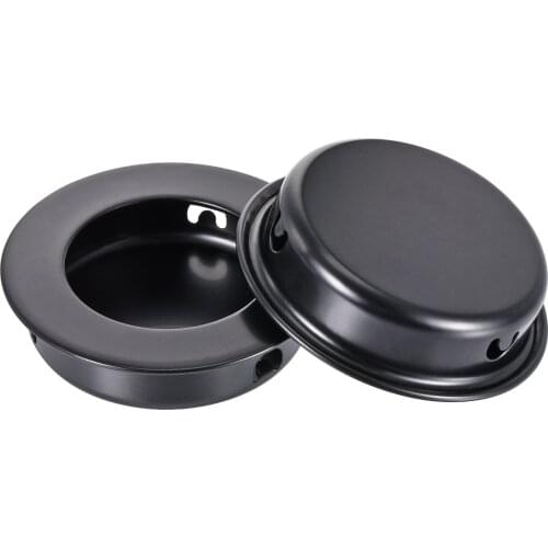 Uxcell Finger Flush Pull Handle, 6pcs 25mm/0.98" Hole Dia, Plane Recessed Drawer Door Pull, Black