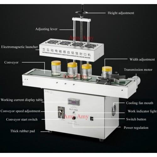 Vertical Electromagnetic Aluminum Foil Induction Sealing Machine glass bottle Cap Sealing Machine Induction sealer 2400W