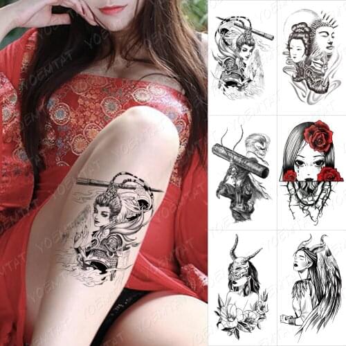 Waterproof Temporary Tattoo Sticker Dragon Dreamcatcher Lotus Flash Tattoos Flower Fox Mermaid Body Art Arm Fake Tatoo Women Men