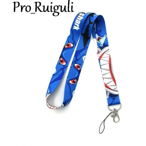 30pcs The Meg Shark cartoon funny Neck Strap Lanyards ID badge card holder keychain Mobile Phone Strap Gifts