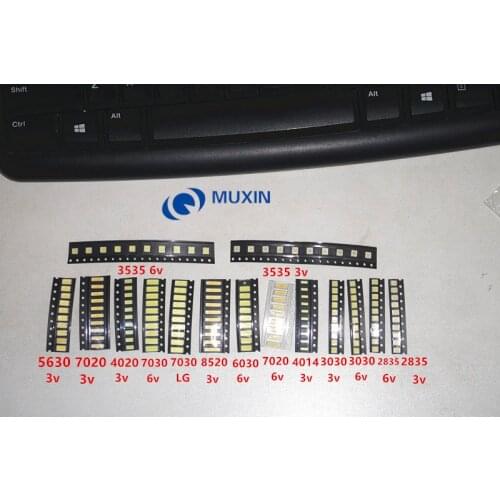 1W SMD LED Kit 3V/6V 2835/3030/2828/3535/5630/7020/7030/4020 Cold white For TV Backlight Beads 150pcs/lot