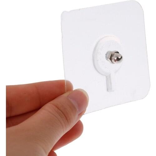 10Pcs/Set Waterproof Strong Adhesive Nails Wall Poster Seamless Wall Hook Durable Transparent Kitchen Bathroom Screw Hook Hanger