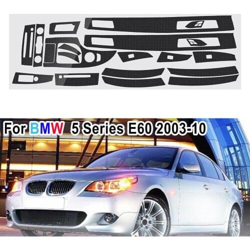 5-Series E60 Carbon Fiber 5D Sticker Decal Decorate Glossy Interior Trim
