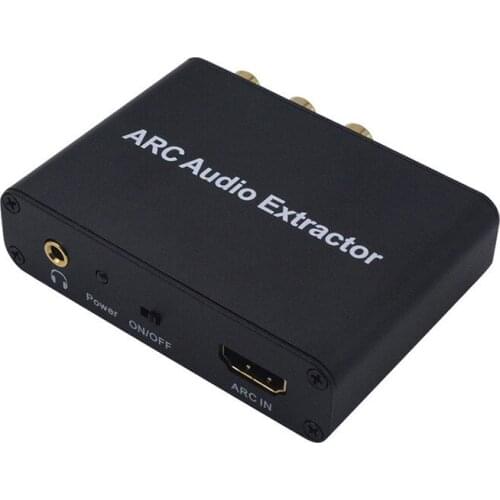 Aluminum ARC HDMI-compatible Audio Extractor Digital to Analog Audio Converter AUX SPDIF Coaxial RCA 3.5mm Jack Output