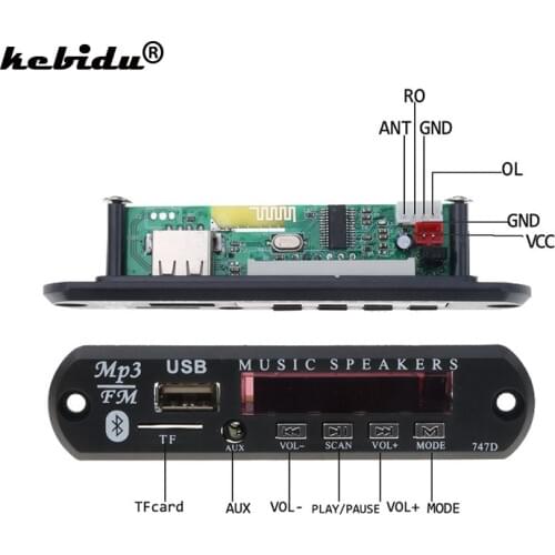 Bluetooth Car Kit 5V 12V Wireless FM Radio Receiver Mp3 Player Decoder Board USB 3.5MM music Player DIY Car Speaker Modification