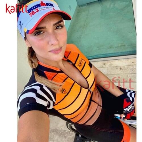 Cafete Professional Womens Triathlon Sportswear Jumpsuit Summer Breathable Short-sleeved Cycling Jersey Bib Stretch Jumpsuit