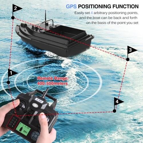 D16 GPS RC Fishing Bait Boat Intelligent Remote Control Boat 500m Wireless Dual-motor Long-distance Fishing Feeder Fish Device