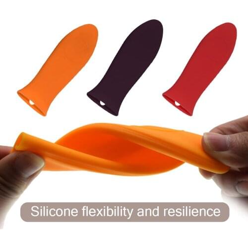 Pot Holder Handle Antislip High Temperature Resistance Potholder Silicone Skillets Grip Cover Anti-scald Kitchen Gadgets