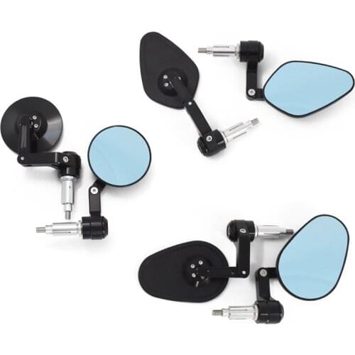 GK500 Straight-up Aluminum Alloy CNC Large Field of Vision Anti-glare Handle Rearview Mirror Reflector