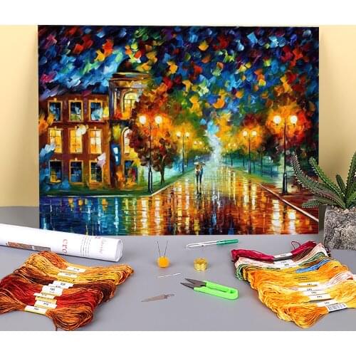 Swimming Sky Printed Canvas 11CT Cross Stitch Embroidery Full Kit DMC Threads Needlework Craft Handicraft Handiwork Package