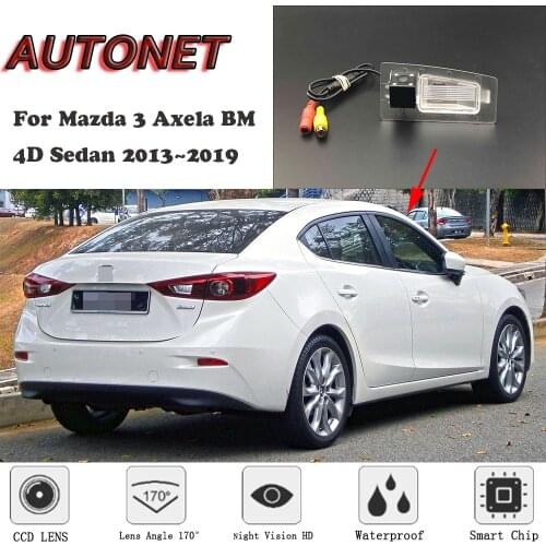 AUTONET HD Night Vision Backup Rear View camera For Mazda 3 Axela BM 4D Sedan 2013~2019 CCD/license plate Camera or Bracket
