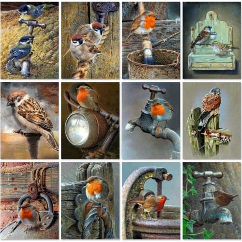 GATYZTORY 60x75cm Oil Painting By Numbers Animal Parrot Unique Gift For Children Pictures By Numbers Canvas Painting Wall Art De