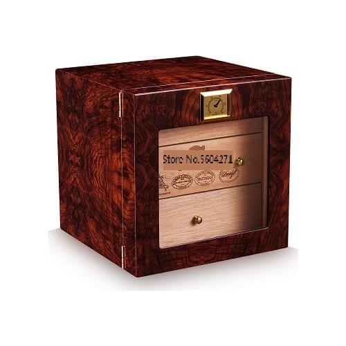 Cigar Moisturizing Box 3 Layers Natural Alcohol Cedar Solid Wood Piano Paint Cigar Cabinet