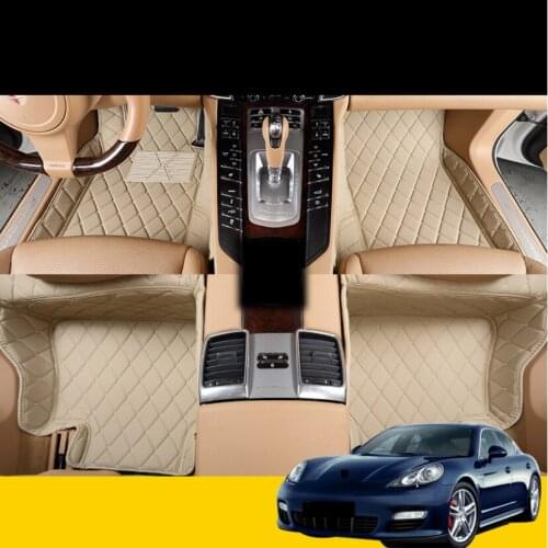 Leather car floor mat for porsche panamera 2010-2020 2019 2018 2017 2016 2015 2014 2013 2012 accessories 971 970 rug