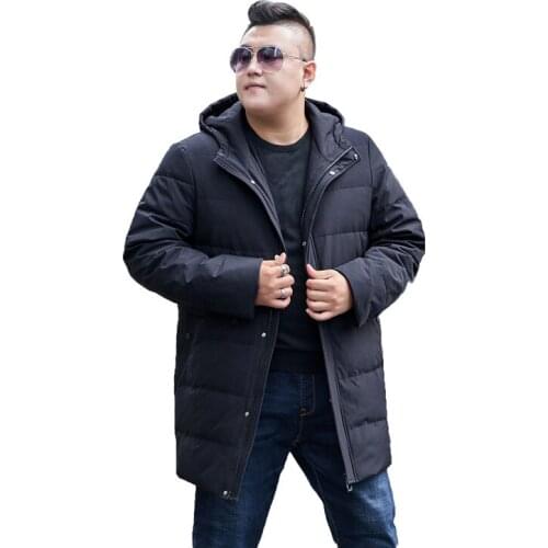 Winter Jacket For Men Winter Large size L-12XL 13XL Loose Hooded Warm coat, Mens Black jacket