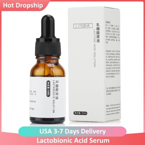Lactobionic Acid Face Serum Exfoliation Minimizes Enlarged Pores Reduces Blackhead Essential Liquid Anti-Aging Skin Care Serum