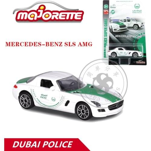Majorette 1/64 DUBAI POLICE SUPER Cars MERCEDES-BENZ SLS AMG Hot Pop Kids Toys Motor Vehicle Diecast Metal Model