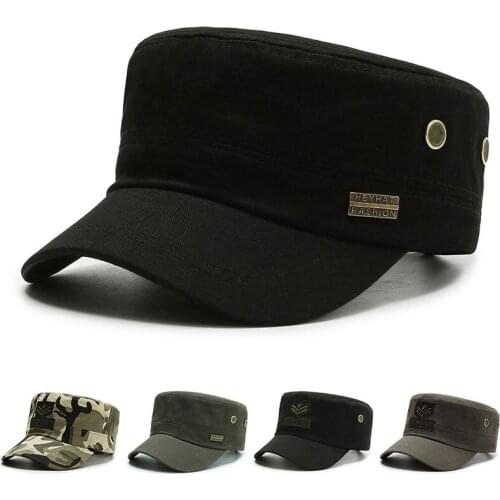 Fashion Hip Hop Mens Baseball Cap Military Caps Spring Autumn Tactical Hat Mens Flat Top Cotton Army Cap Sports Leisure Hats