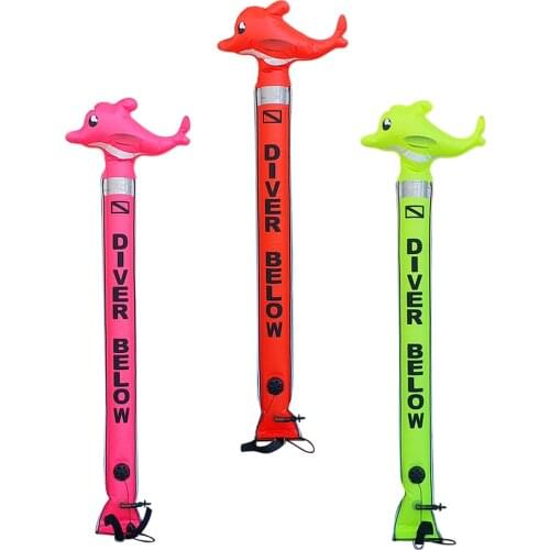 MagiDeal Professional Nylon Scuba Diving Surface Marker Buoy SMB Diver Below Signal Tube (Safety Sausage) with Oral Inflator