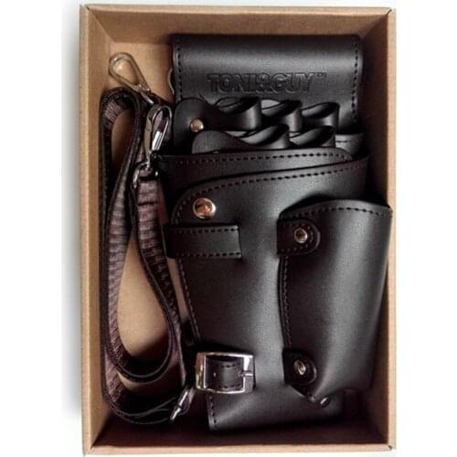 New PU Leather Rivet Hair Scissor Bag Clips Bag Hairdressing Barber Scissor Holster Pouch Holder Case with Waist Shoulder Belt