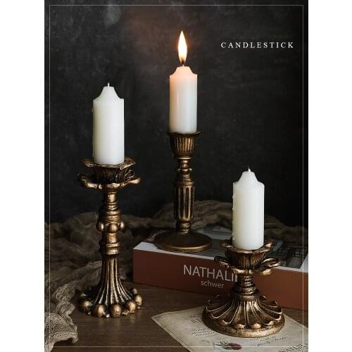 Vintage gold candlestick INS wind shot props home decoration net red ornaments photography props bar wedding decoration