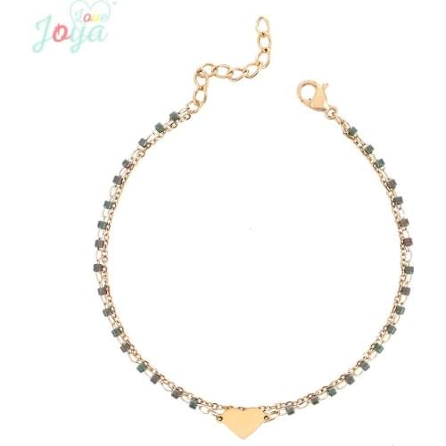 Badu 2019 Fashion Summer Heart-shaped Bracelet For Women Boho Multi-layer Gold Stainless Steel Jewelry Mothers Day Gift