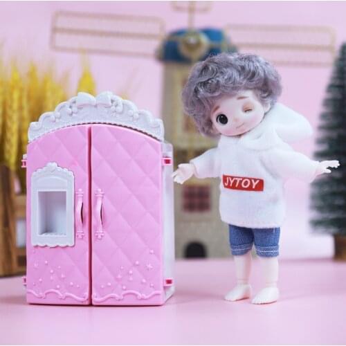 1:12Doll Accessories For 30Cm Baby Doll Fruit Storage Cabinet&wardrobe&Bed With Bunk Beds Mainly Pink For Our Generation