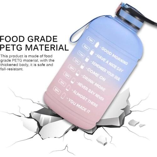 1 gallon camping PETG leakproof outdoor large capacity portable fitness gym sports bottle with grass kettle 15 x 30cm#380g