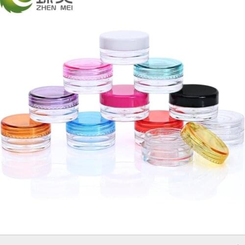10PCS at random 5g Round Refillable Bottles Transparent Plastic Cosmetic Pot Empty Jar Box Nail Art Bead Cream Container T0151