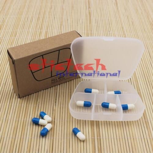 By dhl or ems 200 pcs Portable Tablet Pill Box Medicine Storage Organizer Container Home Boxes Pill Cases 5 lattices Splitters