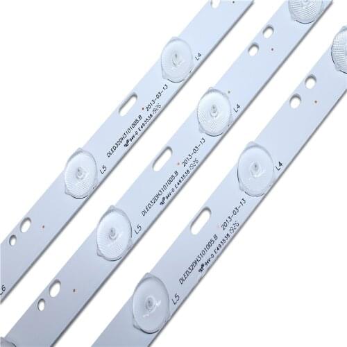 6pcs 32'' 570mm*17mm 10leds LED Backlight Lamps LED Strips w/ Optical Lens Fliter for TV Monitor Panel 30V New