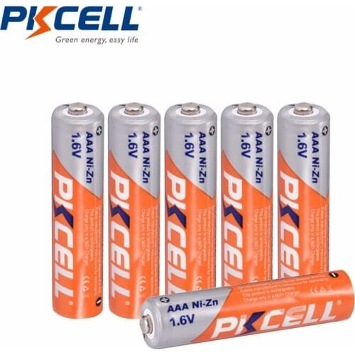 6Pcs*PKCELL NI-ZN 1.6V AAA Rechargeable Battery in 900mwh Capacity 3A Battery