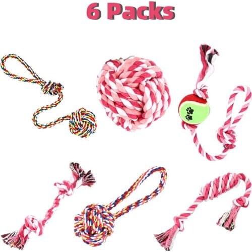 6 Pack Pet Dog Toys for Large Small Dogs Ball Toothbrush Interactive Dog Toys for Dogs Chew Toy Accessories