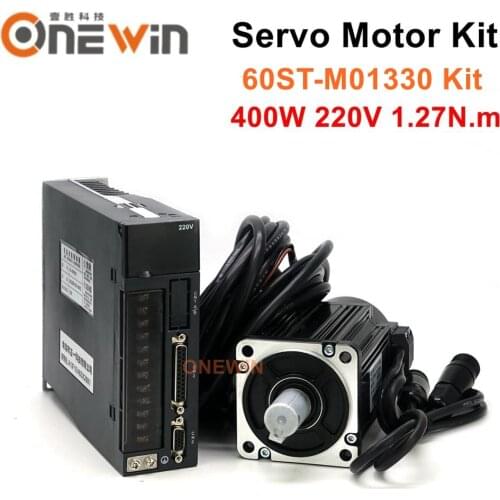 60ST-M01330 400W AC servo motor driver kit diameter 60mm servo motor 220V 1.27NM 3000rpm A1-SVD15