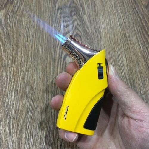Outdoor BBQ Welding Windproof Torch Butane Lighter Turbine Metal Three Nozzle Gas Lighters Cigar Accessories Gadgets For Men