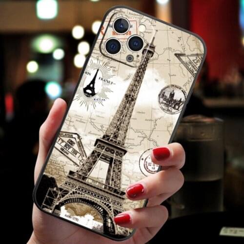 For iPhone XR 12 mini Pro X S 12pro 11pro Max 11 Case Funda Apple 6 S 7 8 SE 2020 Cover Luxury Paris Iron Tower Soft Phone Coque