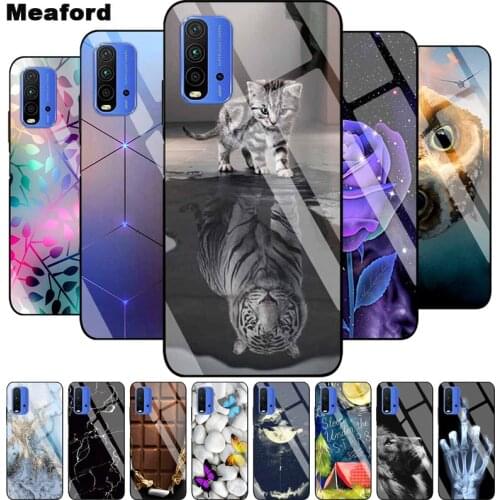 Tempered Glass Case For Xiaomi Redmi 9T Cover Soft Bumper Hard glass Case For Xiaomi Redmi 9T 9 T Case Redmi9T Capa Shells