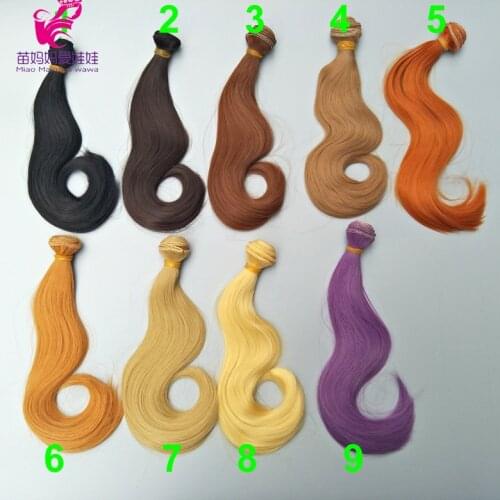 Factory offered Extension Hair 20*100cm Natural Color Curly Wigs for handmade Cloth doll BJD Doll diy accessory