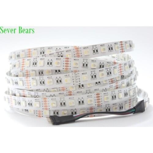 S160 4 in 1 5m/lot 16.4ft 60Leds/meter DC 12V SMD 5050 Flexible LED RGBW/RGBWW Light Strip Colorful Non Waterproof