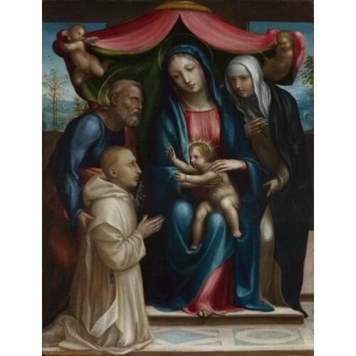 Wall art decoration picture classical christians bow down to Virgin Mary Christ oil painting canvas printings on canvas