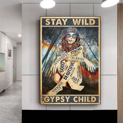Keep It Wild Gypsy Kids Poster Soul Retro Hippie Girl Art Prints Modern Canvas Painting Bedroom Art Wall Nordic Home Decoration