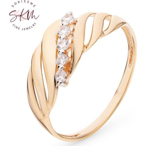 SKM Classic solid 14k 18k white gold designer moissanite rings for women wedding rings designer Promise Bride Gift