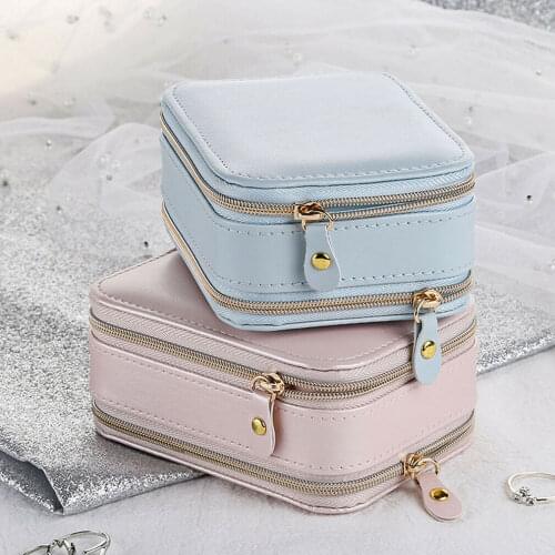 Leather Jewelry Box Storage Organizer Necklace Bracelet Earring Case Holder Gift