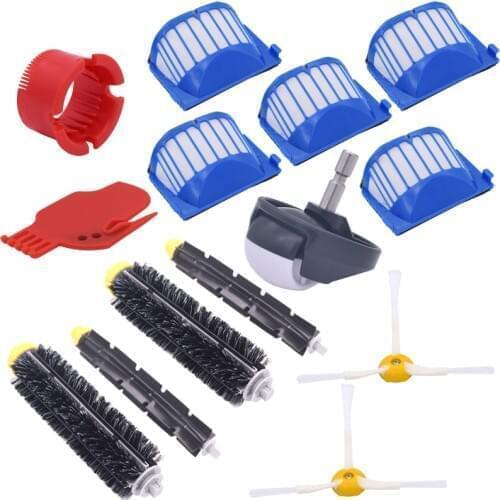Brushed and flexible impact brush 3 Armed brush Aero Vac filter kit for iRobot Roomba 600/620/630/650 vacuum cleaner accessories