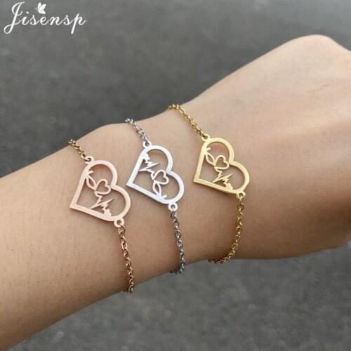 Trendy Jewelry Stainless Steel Bracelet for Women Punk Heartbeart Butterfly Elephant Charm Bracelets Bangles Jewelry Accessories