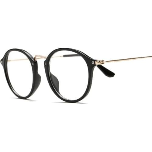 Men Vintage Glasses Frame Round Women Lens Myopia Optical Mirror Simple Metal Clear Eyewear Frames