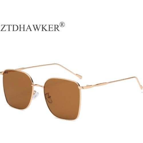 2021 New Fashion Personality Square Womens Sunglasses Trend Street Photo Metal Frame Sexy Temperament Glasses UV400