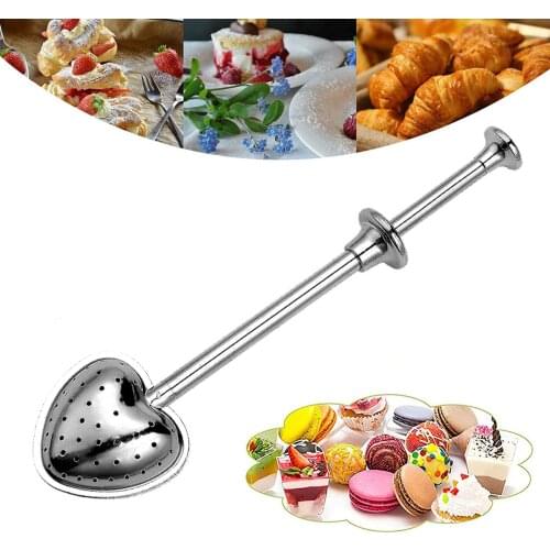 New Pattern Stainless Steel Loose Leaf Tea Locking Teaspoon Infuser Ball Filter Creative Handle Spoon Strainer Kitchen Tool